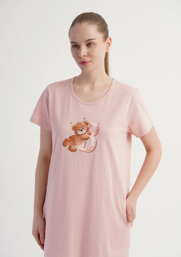 Koszula Nocna Vienetta Pink Teddy, Różowy, r. M-XXL