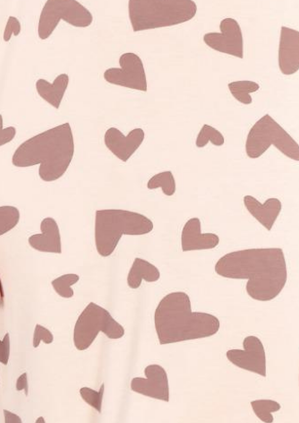 Koszula Nocna Brown Hearts, Ecru, r. M - 3XL