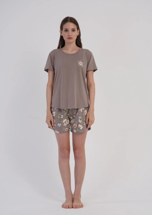 Piżama Damska Vienetta Rose Olive, Beżowy, S-XL