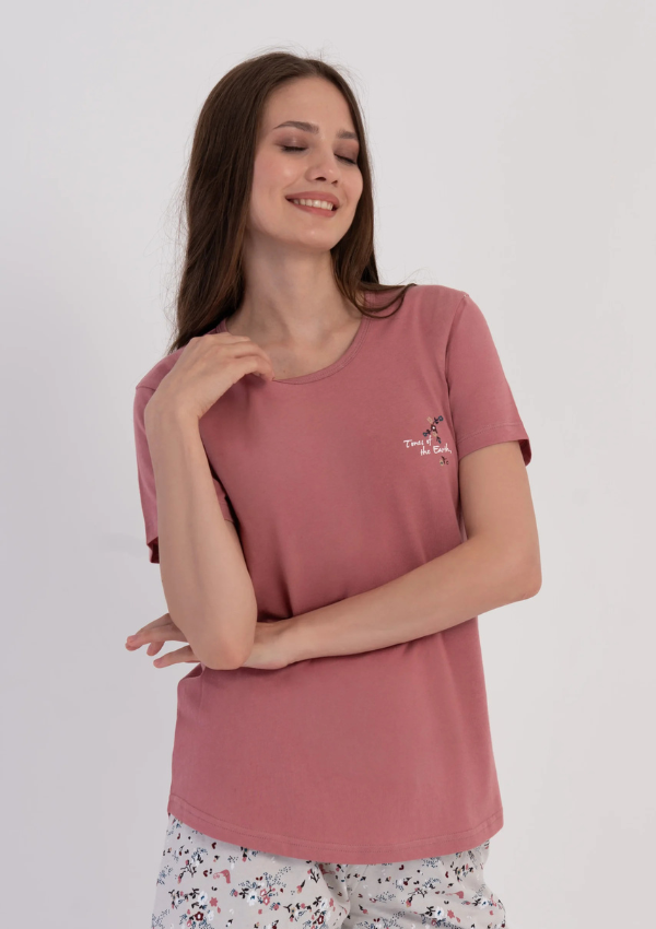 Piżama Damska Vienetta Silver Colorful, Różowy, S-XL