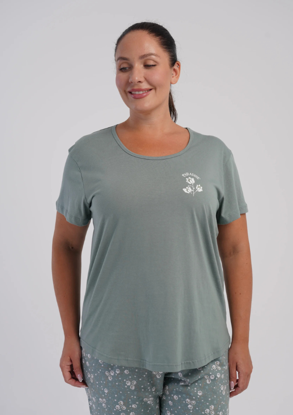 Piżama Damska Vienetta Floral Breeze, Zielony, r. 1XL-4XL