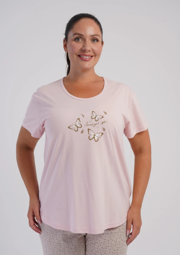 Piżama Damska Vienetta Blush Comfort, Różowy, r. 1XL-4XL