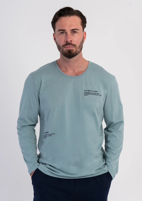 Piżama Męska Vienetta Navy Modern, Turkusowy, r. M-XXL
