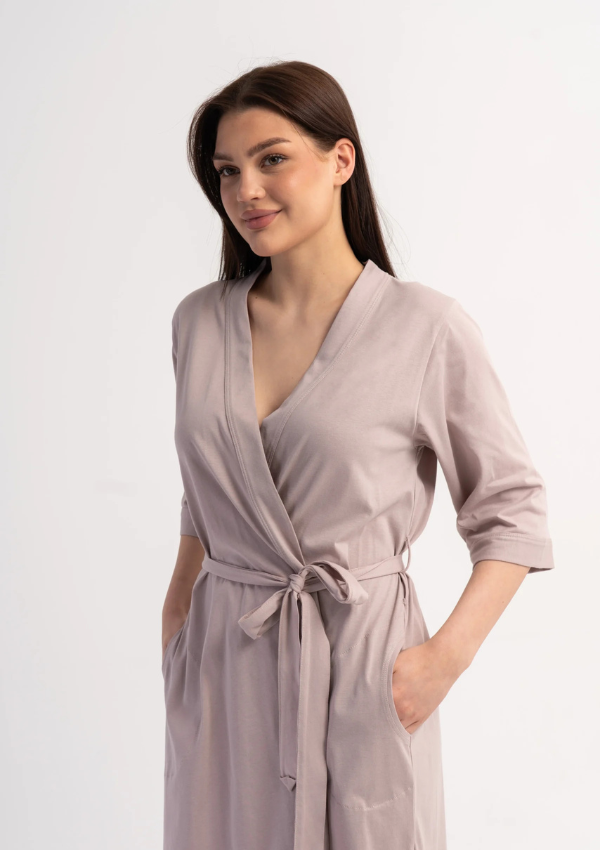 Szlafrok damski Taupe Serenity, beżowy, r. S-XXL