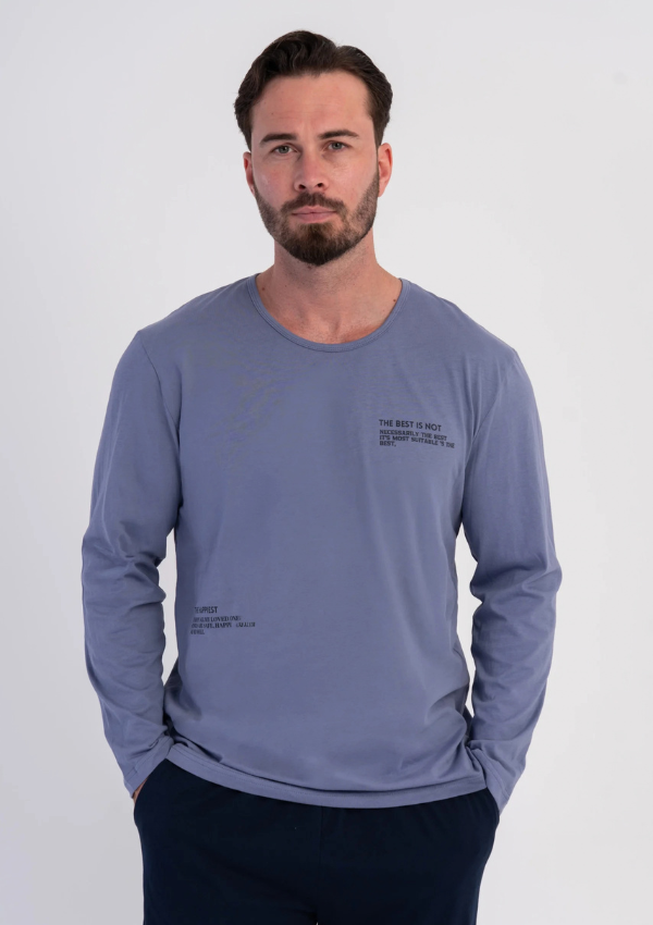 Piżama Męska Vienetta Navy Modern, Niebieski, r. M-XXL