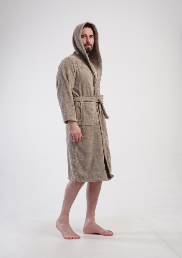 Szlafrok męski Vienetta Beige Vibes, Beżowy, r. L-XXL