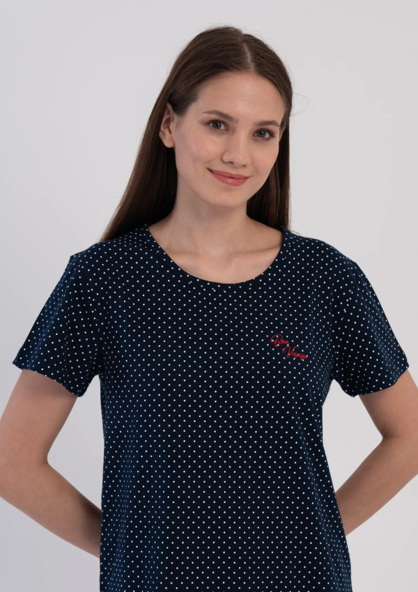 Piżama Damska Vienetta Dotty Dreams, Granatowy, r. M-XXL