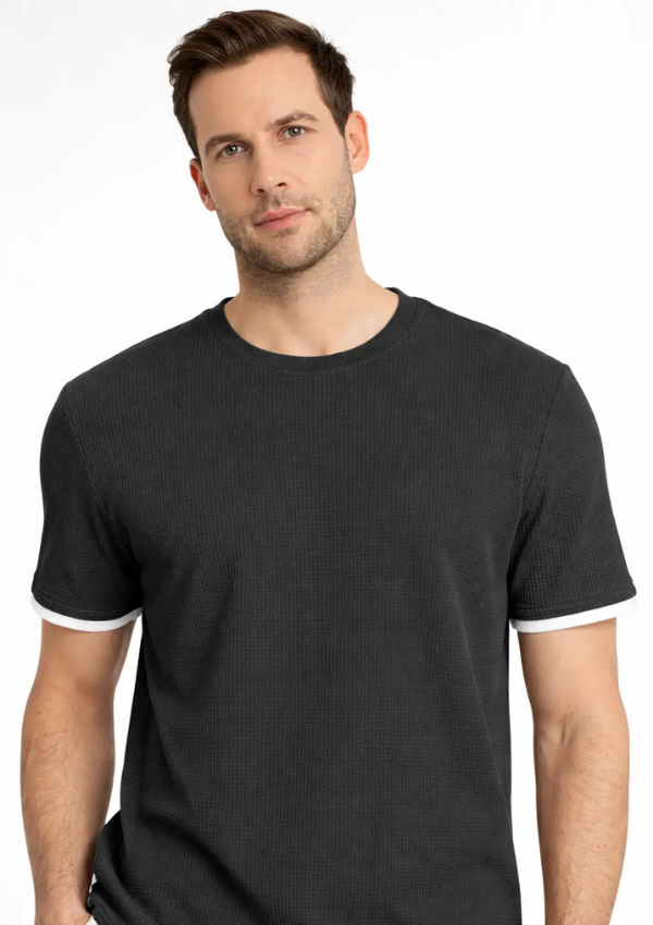 Piżama Męska Gray Waffle Set, Grafitowy, r. M-XL