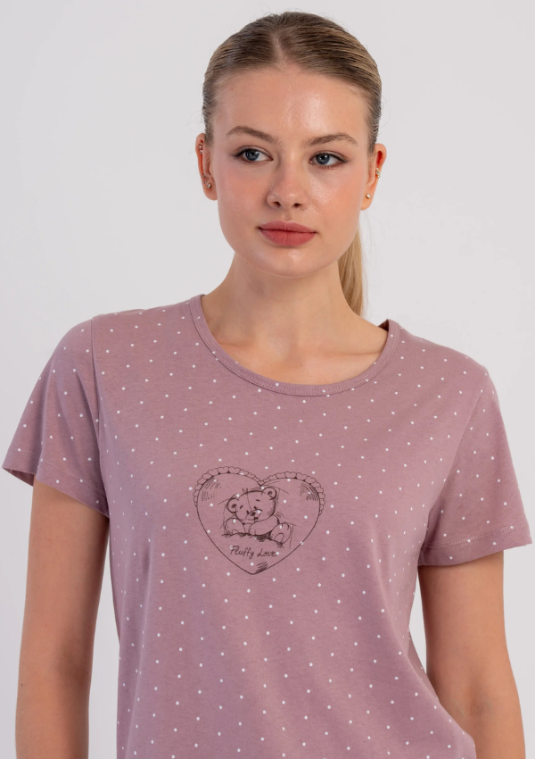 Piżama Damska Vienetta Dusty Rose, Różowy, r. M-XXL