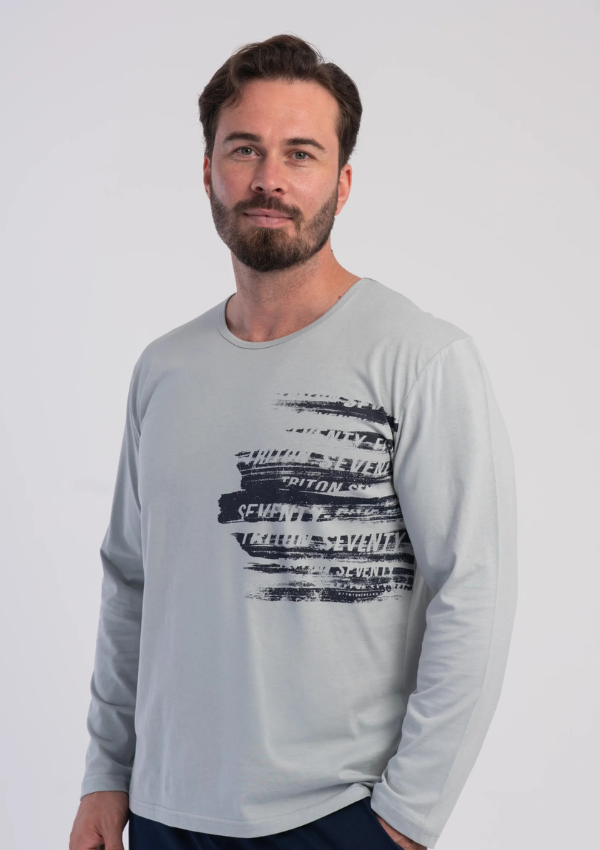 Piżama Męska Vienetta Navy Urban, Szary r. M-XXL