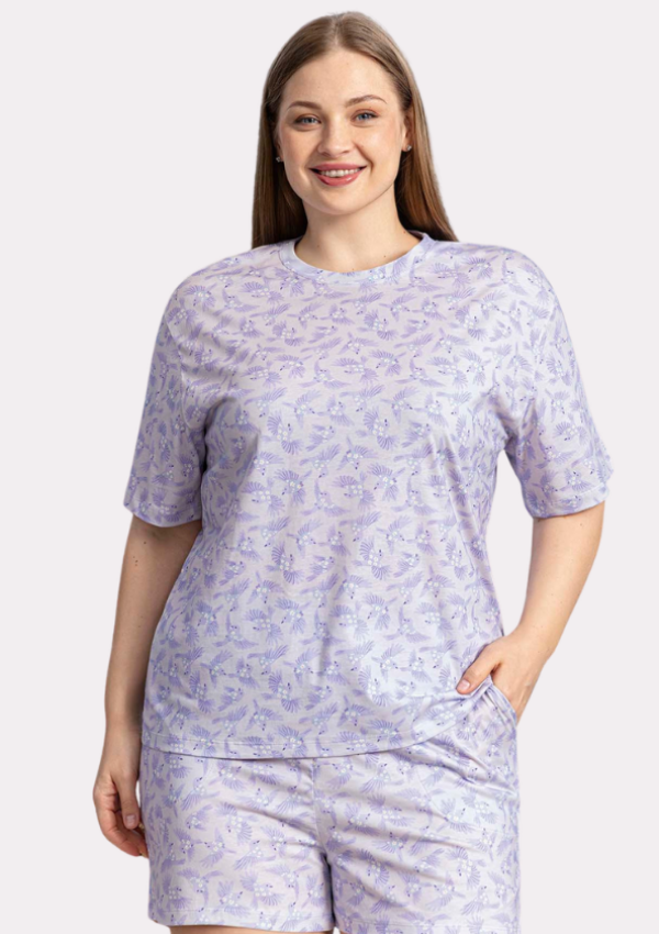 Piżama damska Lilac Birds, Fioletowy, r. 2XL - 4XL