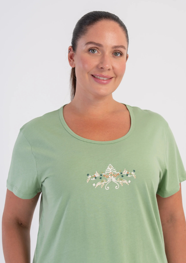 Piżama Damska Vienetta Sage Floral Summer, Zielony, r. 1XL-4XL