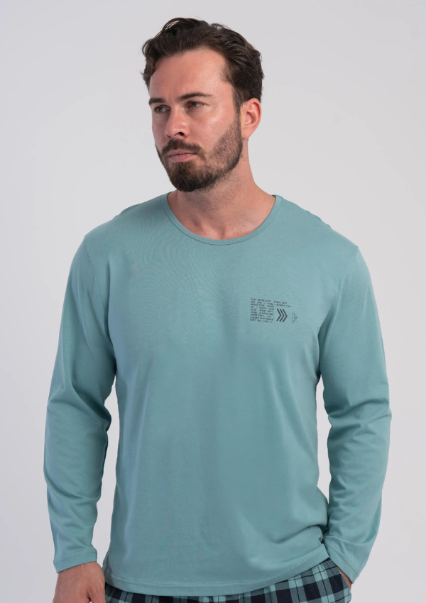 Piżama Męska Vienetta Teal Navy, Zielony, r. M-XXL