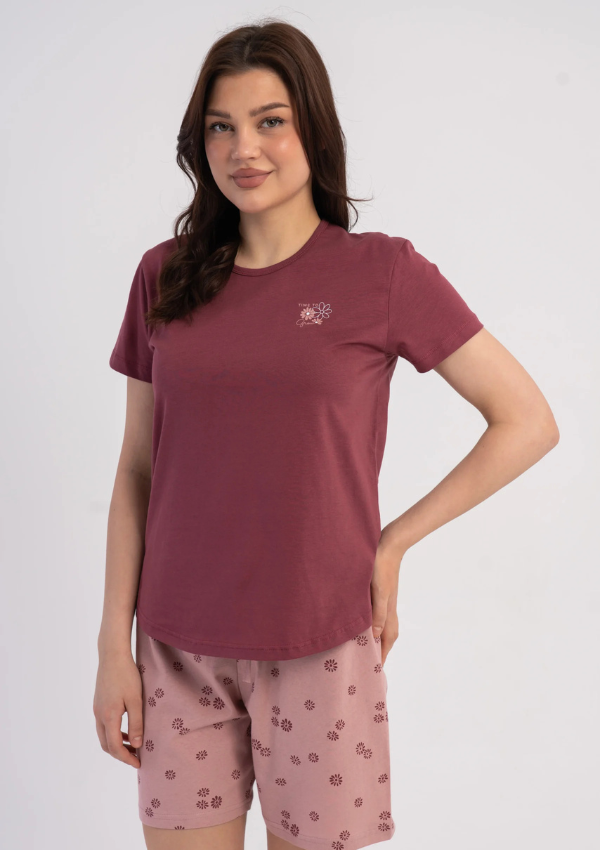 Piżama Damska Vienetta Berry Bloom, Różowy, M -XXL