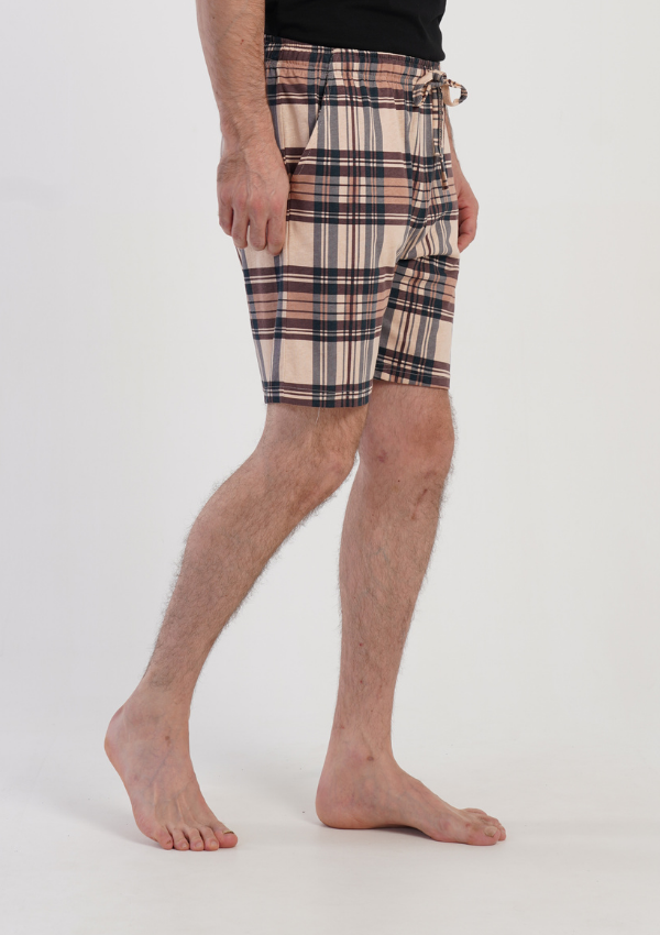 Spodnie męskie Vienetta Check Relax, Brązowy, r. M-XXL