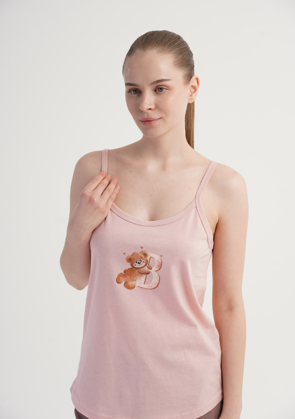 Piżama Damska Pink Bear, Różowy, S -XL