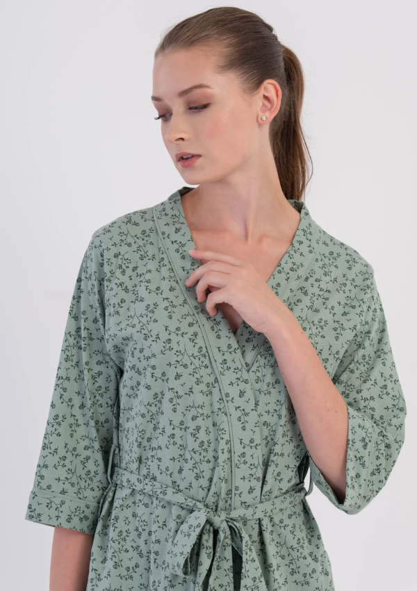 Szlafrok damski Vienetta Mint Floral, Zielony, r. M-XXL