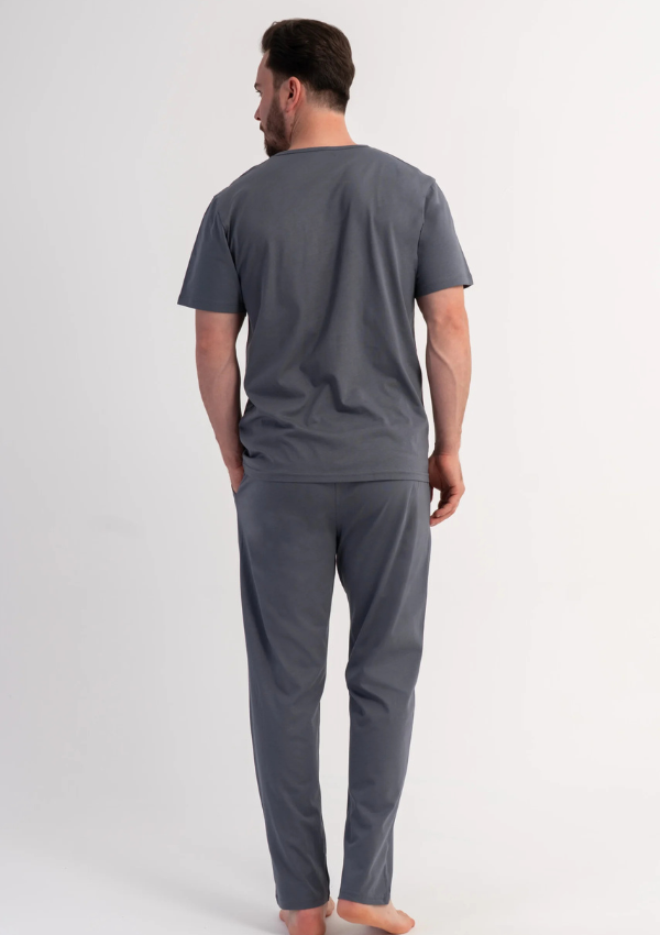 Piżama Męska Vienetta Gray Comfort, Szary, r. M-XXL