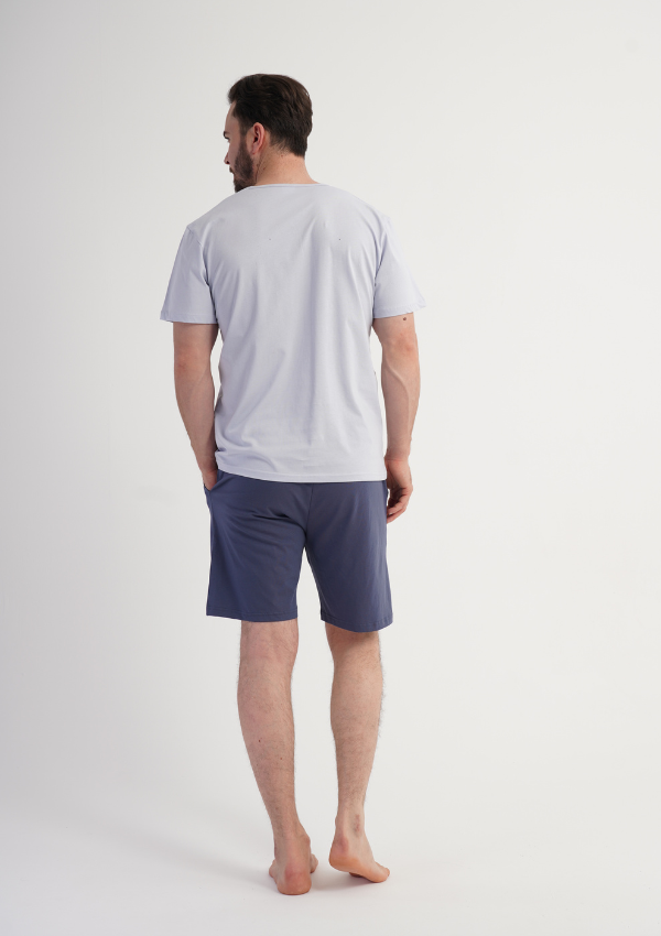 Piżama Męska Vienetta Panda Chill, Szary, r. S-XL
