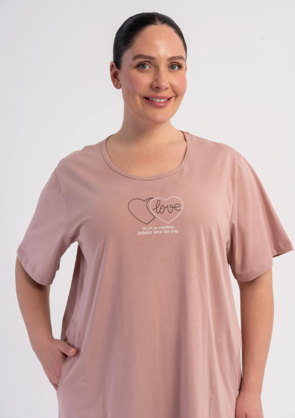 Koszula Nocna Damska Love Blush, Różowy, r. 1XL - 4XL