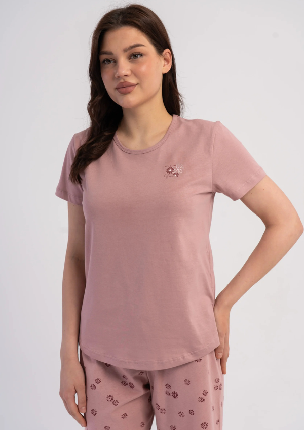 Piżama Damska Vienetta Berry Bloom, Różowy, M -XXL