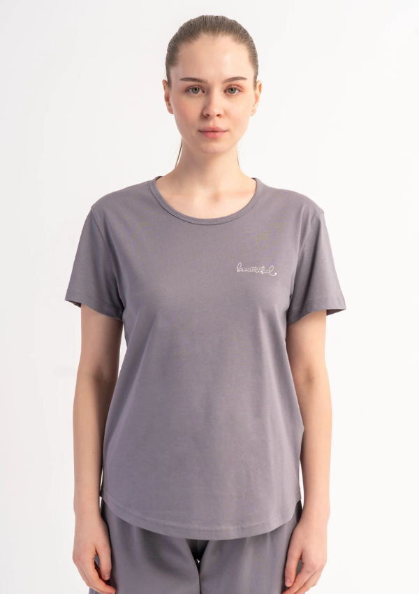 Piżama Damska Vienetta Lilac Mood, Szary, S -XL