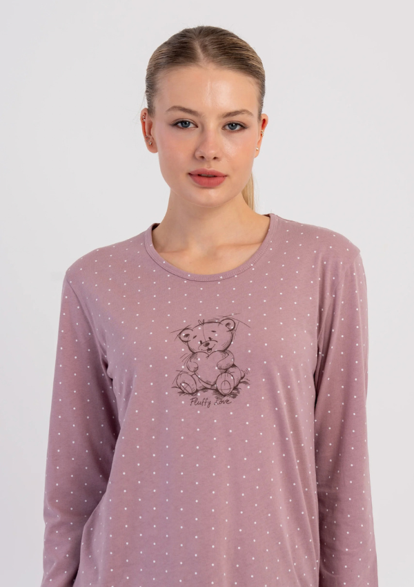 Piżama Damska Vienetta, Dusty Rose, Różowy, r. M-XXL