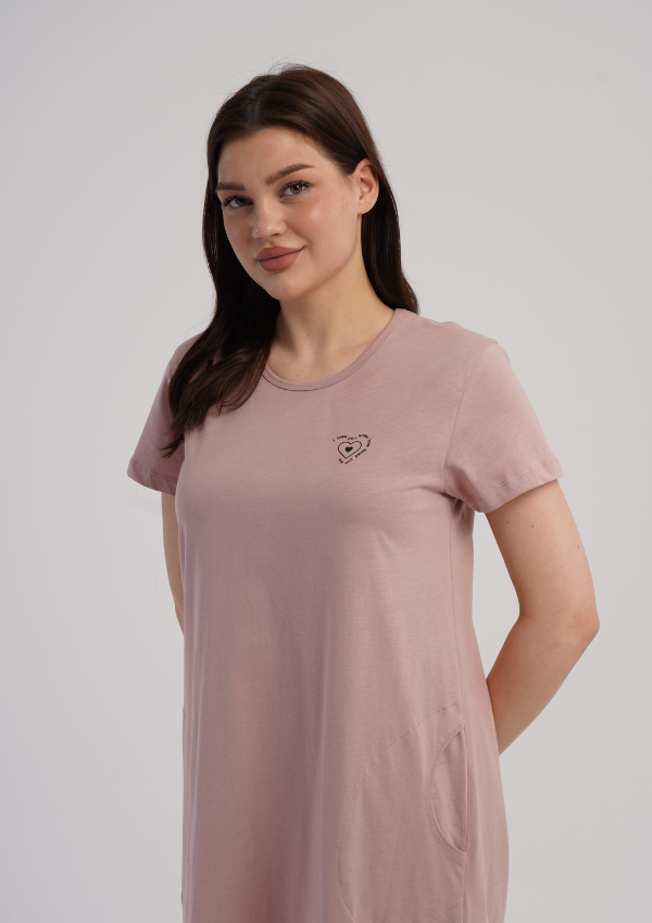 Koszula Nocna Vienetta Pink Heart, Różowy, r. M-XXL