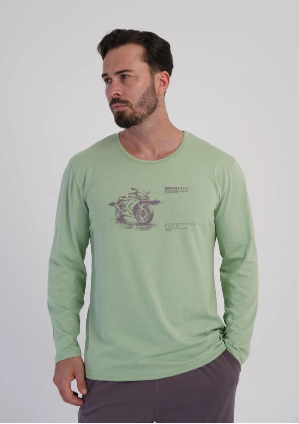 Piżama Męska Vienetta Moto Ride, Zielony, r. S-XL