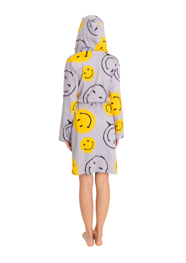 Szlafrok damski Vienetta Happy Mood, Szary, r. S-XL