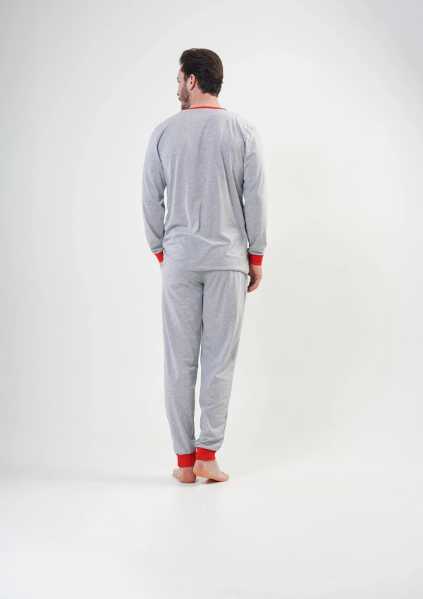 Piżama Męska Vienetta Festive Dude, Szary, r. S-XL