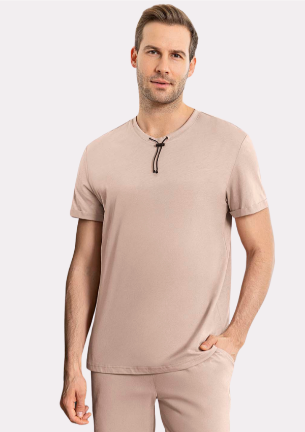 Piżama Męska Beige Comfort Set, Beżowy, r. M-XL