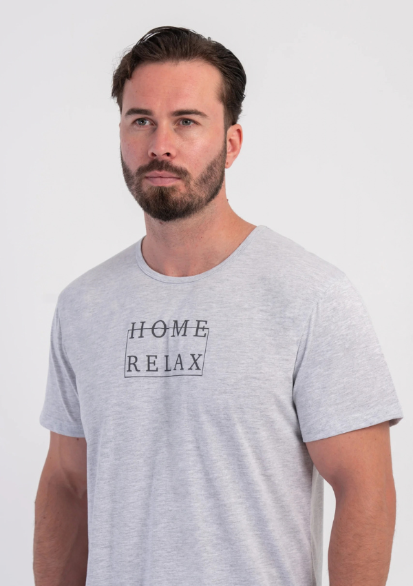 Piżama Męska Vienetta Home Relax, Szary, r. M-XXL