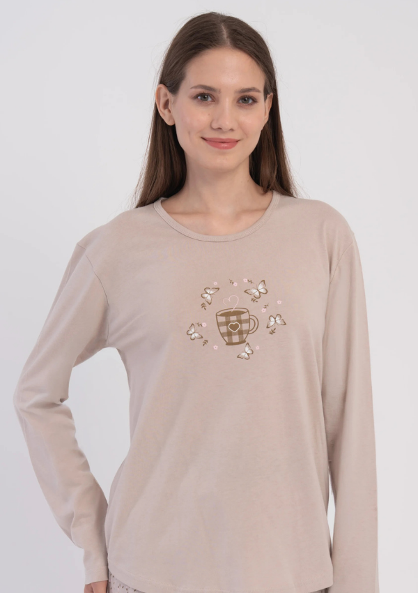 Piżama Damska Vienetta Blush Sand, Beżowy, r. M-XXL