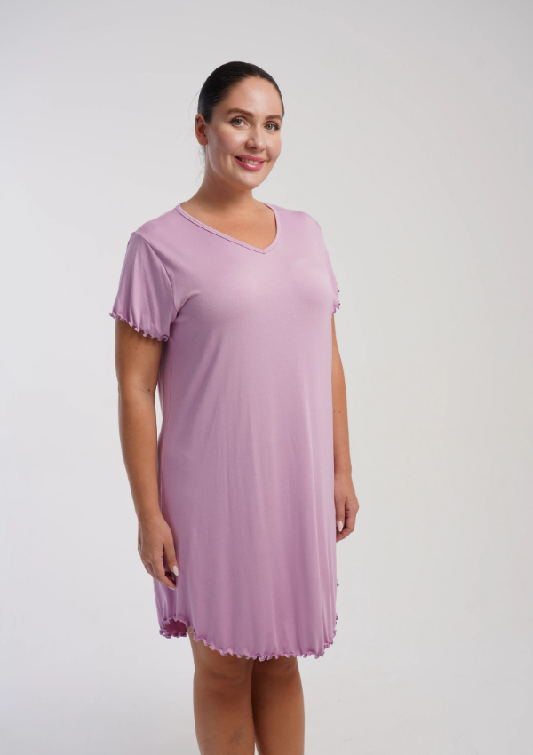 Koszula Nocna Damska Vienetta Pink Vibes, Liliowy, r. 1XL - 4XL