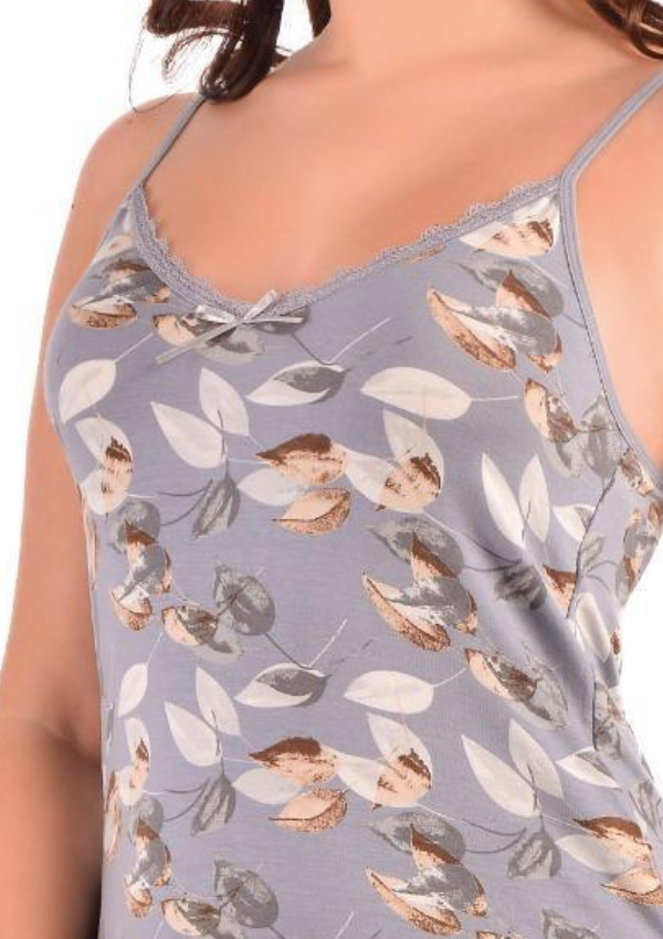 Koszula Nocna Leaf Harmony, Szary, r. M - 2XL