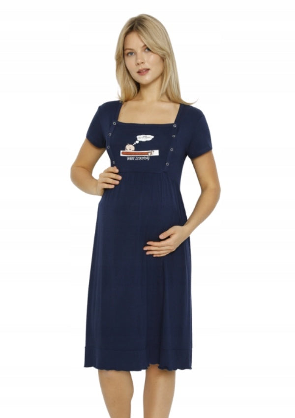 Koszula do karmienia Vienetta, Baby Loading, Granatowy, r. M-XXL