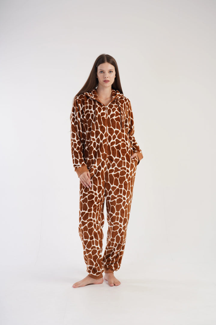 Kombinezon damski Vienetta Classic Giraffe One-piece, brązowy, r. S-XL image 2