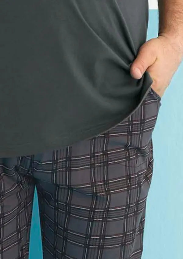 Piżama Męska Gray Vibes, Szary, r. 2XL-4XL