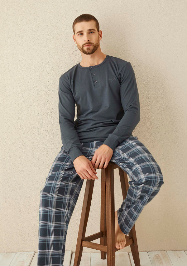 Piżama Męska Night Comfort, Grafitowy, r. M-XL