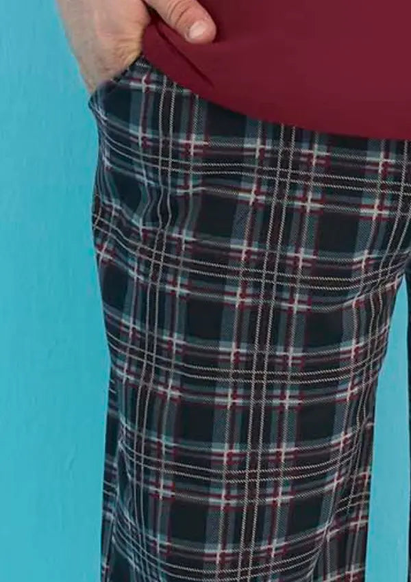 Piżama Męska Claret Elegance, Bordowy, r. 2XL-4XL