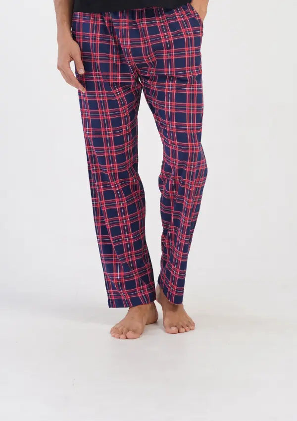 Spodnie męskie długie Red Grid, Czerwony r. 1XL-4XL