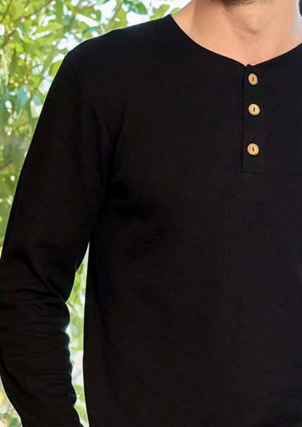 Piżama Męska Black Pattern, Czarny, r. M-XL