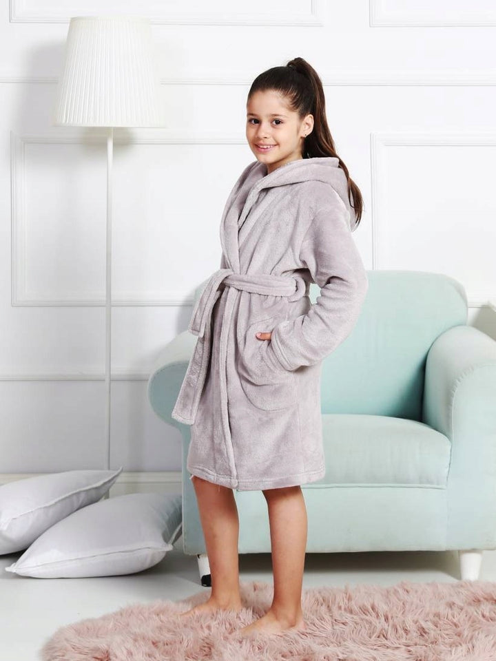 Szlafrok Dziecięcy Vienetta, All Grey, Szara, r. 122 image 1