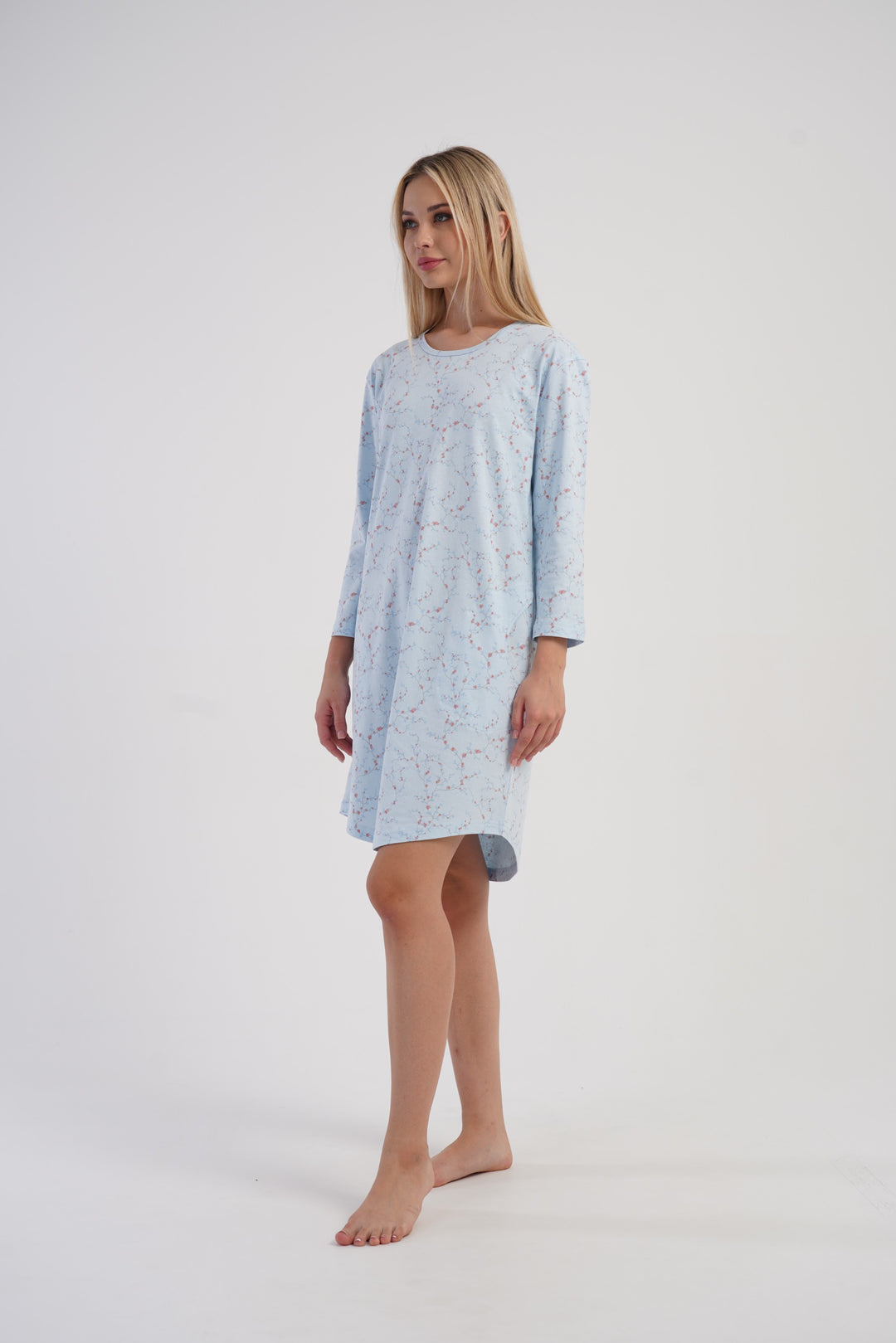 Koszula Nocna Damska Vienetta Cozy Blue, Niebieski, r. M - XXL