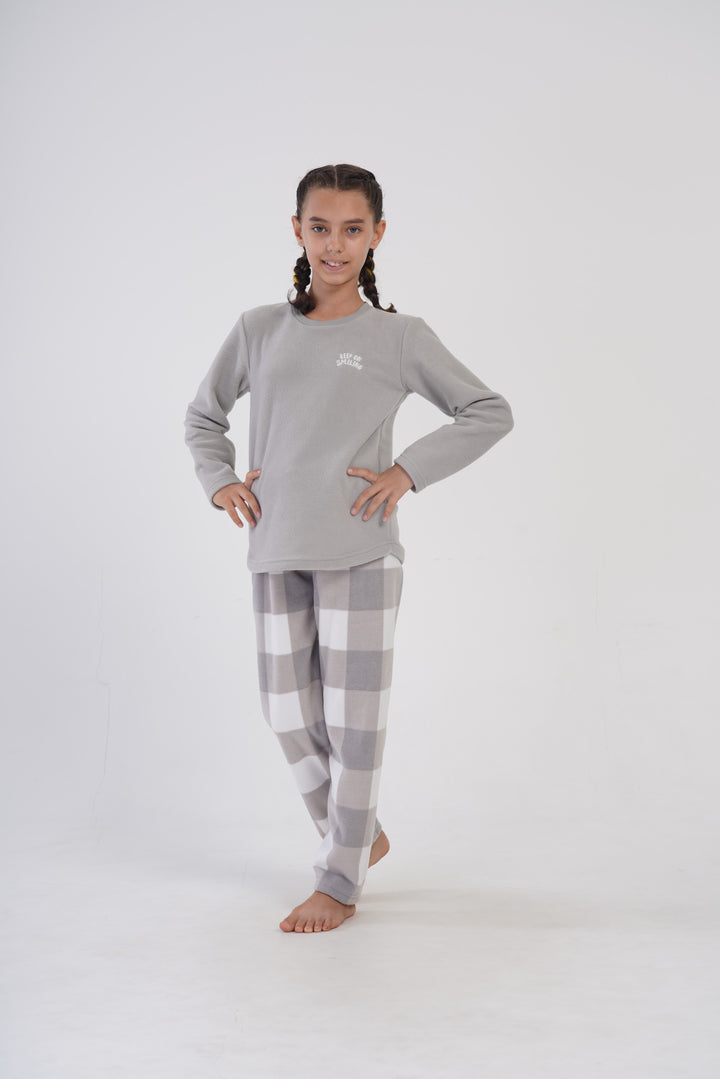 Piżama dziewczęca Vienetta Warm dream, Szary, r. 134-164