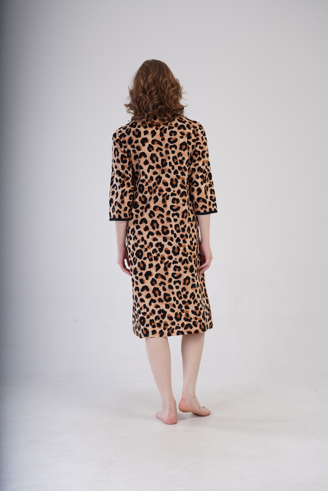 Szlafrok damski Vienetta Panther Dreams, Beżowy, r. 5XL - 7XL