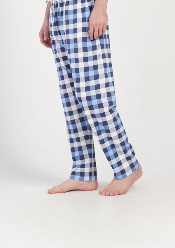 Spodnie męskie Vienetta Comfort Check, Niebieski, r. M-XXL