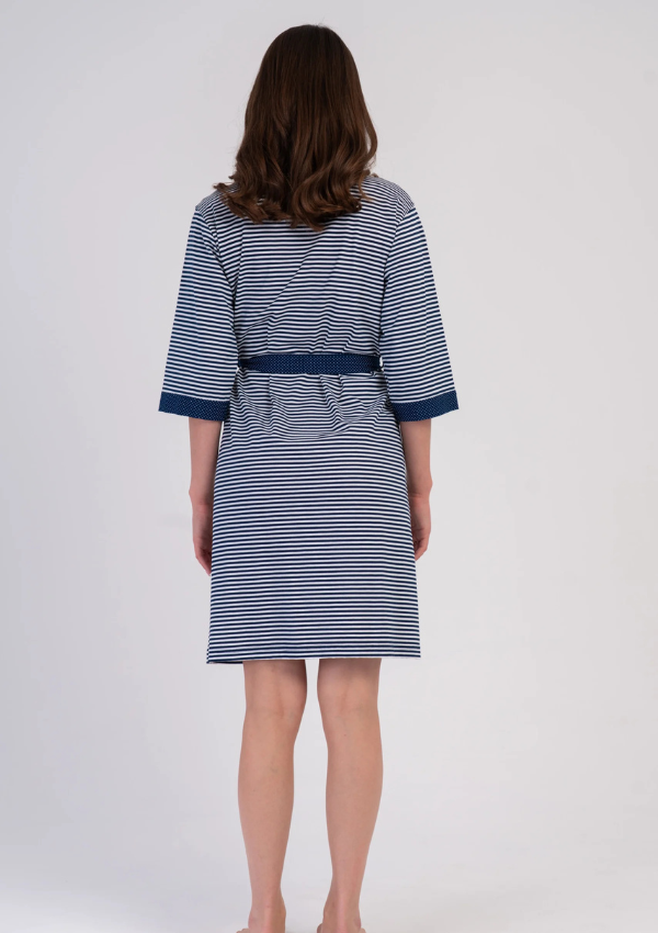 Szlafrok damski Vienetta Stripe Comfort, Granatowy, r. L-XXL