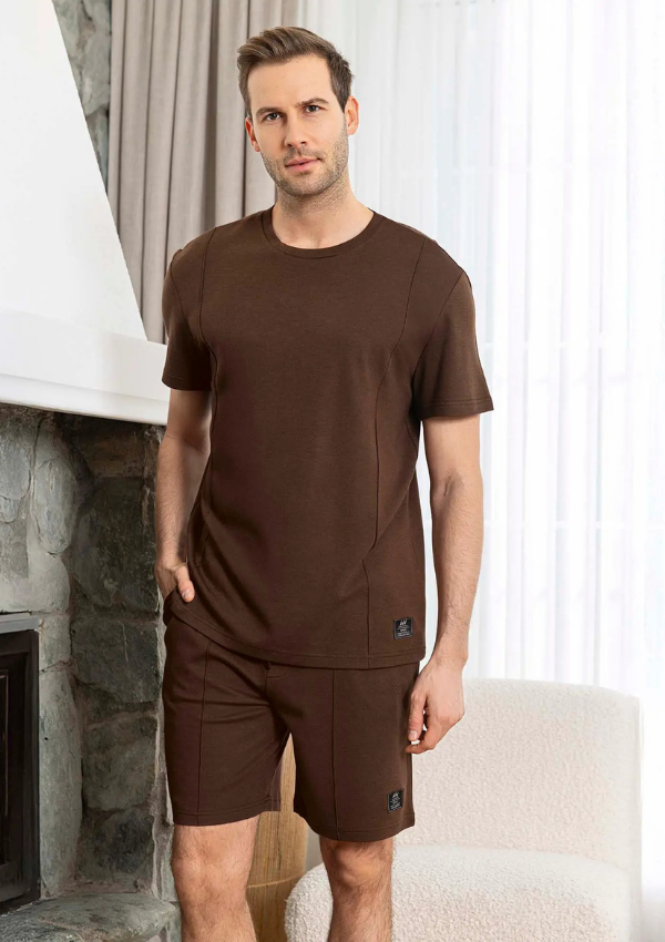 Piżama Męska Chocolate Bamboo Set, Brązowy, r. M-XL
